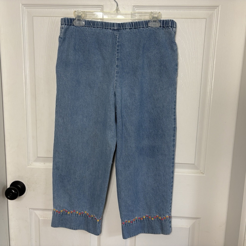 Vtg 90s Disney Store Winnie the Pooh Embroidered Denim Jeans Sz Small Polka Dots - Picture 5 of 11